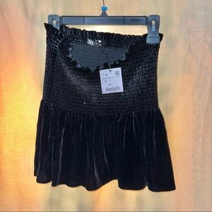 ZARA VELVET BLACK TUBE TOP